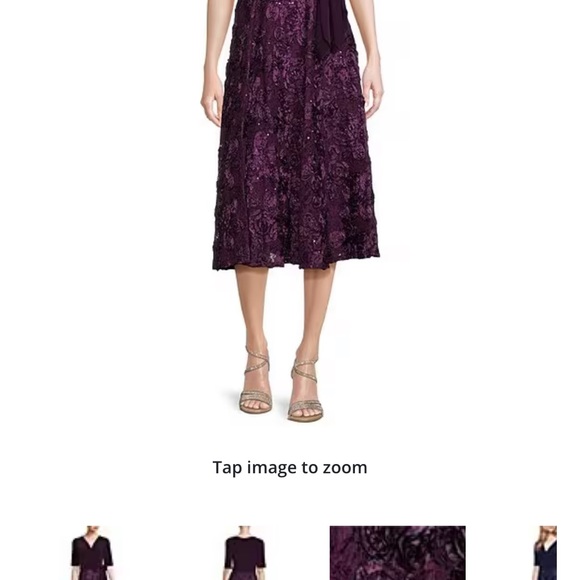 ALEX EVENING MERLOT WRAP DRESS, Size 12 NWT. - Picture 4 of 6